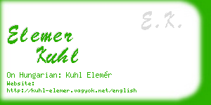 elemer kuhl business card